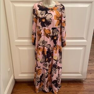 Zanzea NEW floral tiered maxi dress sz L